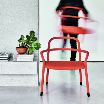 Fauteuil d'attente Pippi AP R_TS avec accoudoirs en métal recouvert de tissu par Midj