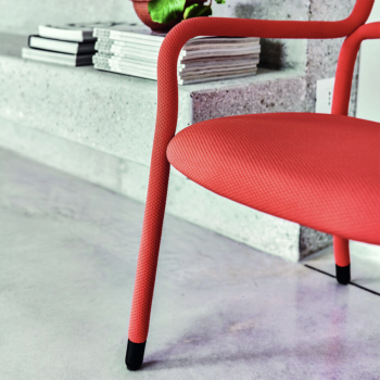 Fauteuil d'attente Pippi AP R_TS avec accoudoirs en métal recouvert de tissu par Midj