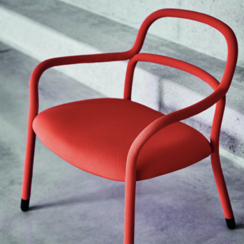 Fauteuil d'attente Pippi AP R_TS avec accoudoirs en métal recouvert de tissu par Midj