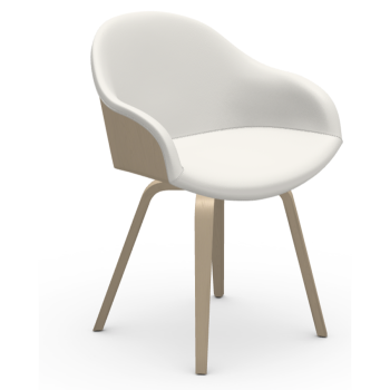 Fauteuil DANNY PB L TS avec structure en bois rembourrée par Midj