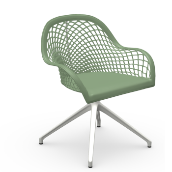 Fauteuil pivotant en cuir Guapa P MX CU par Midj