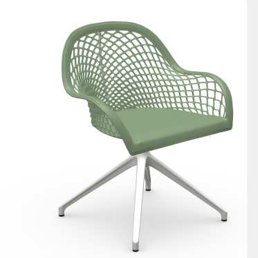 Fauteuil pivotant en cuir Guapa P MX CU par Midj
