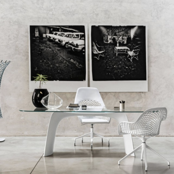 Fauteuil pivotant en cuir Guapa P MX CU par Midj