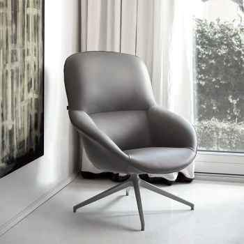 Fauteuil Long Island de Bontempi en acier ou bois massif