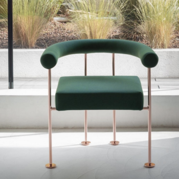 Fauteuil QUA-NDO PM TS en métal recouvert de tissu par Midj