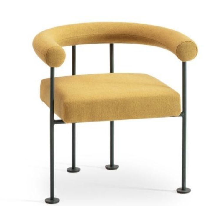 Fauteuil QUA-NDO PM TS en métal recouvert de tissu par Midj