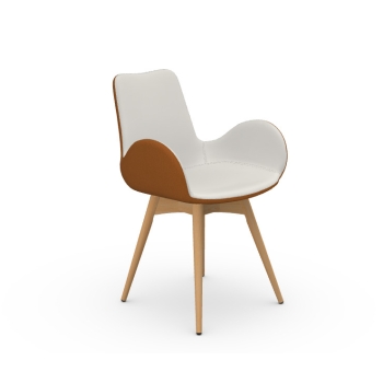 Fauteuil Dalia PB/PA en bois et assise rembourrée par Midj