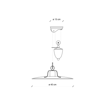 Loquet de suspension antique d.40 RETRO' GRUNGE C1436 par Ferroluce