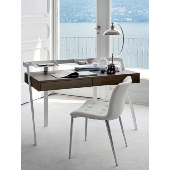 Élégant bureau Zac de Bontempi avec plateau en bois et structure en acier