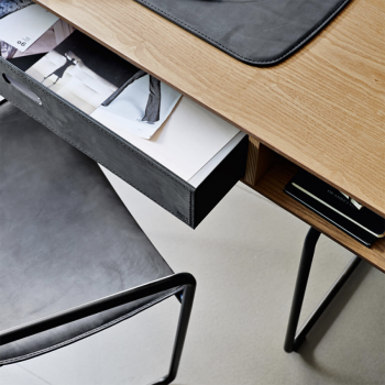 Bureau Apelle en métal et bois avec éclairage par Midj