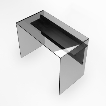 Bureau PC Scriba de Pezzani en verre trempé 