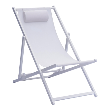 Chaise de plage blanche et écrue Greenwood