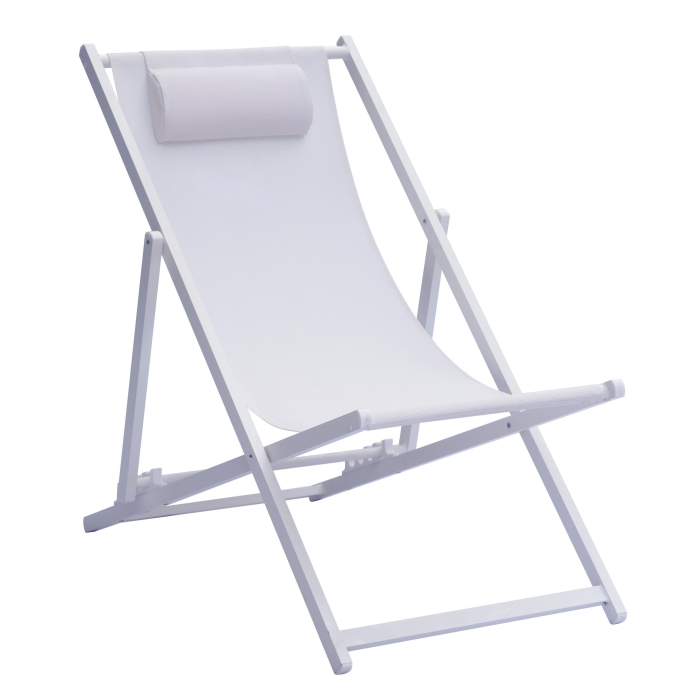 Chaise de plage blanche et écrue Greenwood