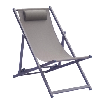 Chaise de plage Greenwood gris tourterelle