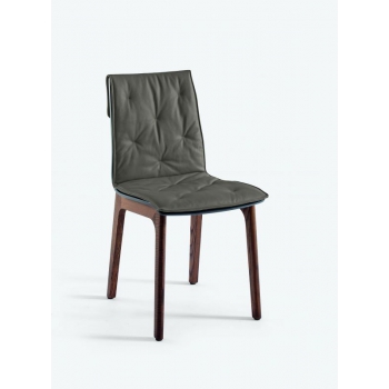 Alfa chaise Bontempi avec coque en bois laqué
