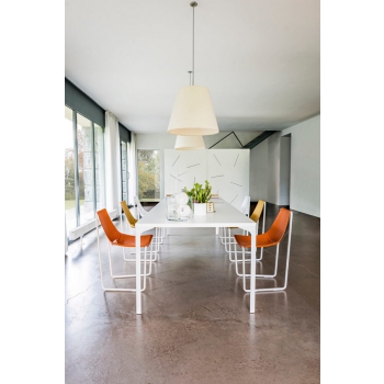 Chaise Apelle par Midj avec assise en cuir