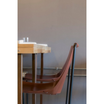 Chaise Apelle par Midj avec assise en cuir