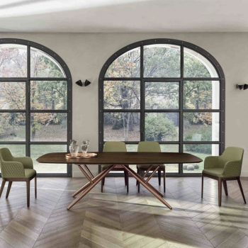 Chaise Bontempi Margot avec structure rembourrée en bois ou en acier laqué