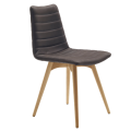 Chaise en bois Cover S L_R TS recouverte de tissu ou de cuir par Midj