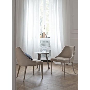 Chaise et fauteuil Clara rembourrés et rembourrés avec structure en acier par Bontempi