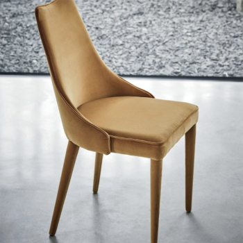 Chaise et fauteuil Clara rembourrés et rembourrés avec structure en acier par Bontempi