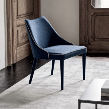 Chaise et fauteuil Clara rembourrés et rembourrés avec structure en acier par Bontempi