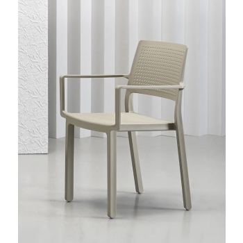 Chaise empilable Emi en technopolymère avec accoudoirs par Scab Design