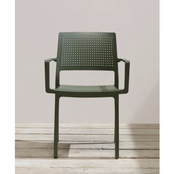 Chaise empilable Emi en technopolymère avec accoudoirs par Scab Design