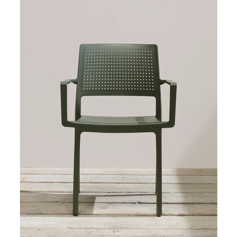 Chaise empilable Emi en technopolymère avec accoudoirs par Scab Design