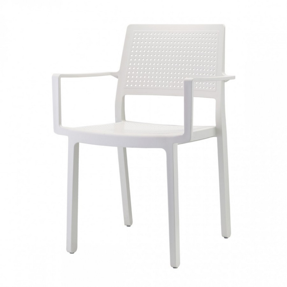 Chaise empilable Emi en technopolymère avec accoudoirs par Scab Design