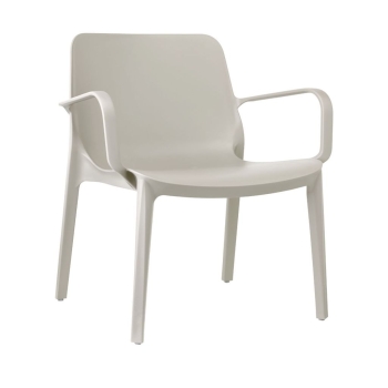 Fauteuil Ginevra Lounge avec accoudoirs en technopolymère par Scab design