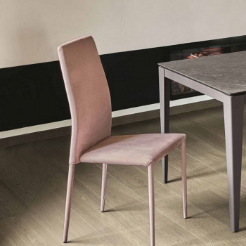 chaise en peluche rembourrés en cuir imitation Renee Ingenia Bontempi