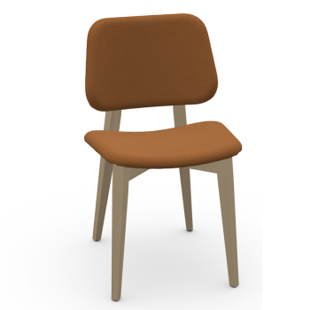 Chaise en bois Cover S L_R TS recouverte de tissu ou de cuir par Midj