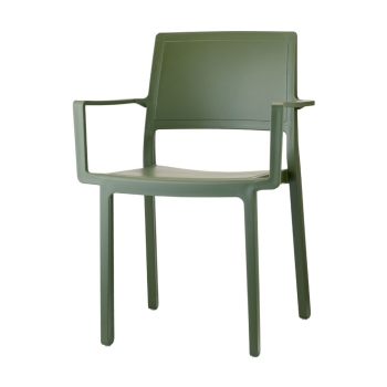 Chaise Kate empilable en technopolymère avec accoudoirs de Scab Design