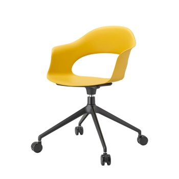 Chaise Lady B Pop à roulettes, en polypropylène ou rembourrée, par Scab design