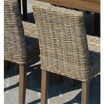 Chaise Lisbon de Greenwood tissée en Kubu gris pour l'extérieur