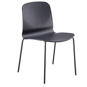 Chaise Liù en métal, bois, recouverte de tissu, cuir, cuir avec coutures horizontales ou froissées,