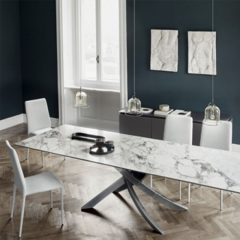 Chaise Malik de Bontempi en éco-cuir, cuir ou tissu