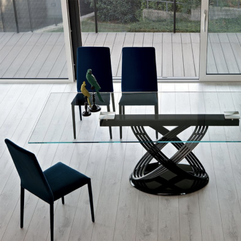 Chaise Malik de Bontempi en éco-cuir, cuir ou tissu