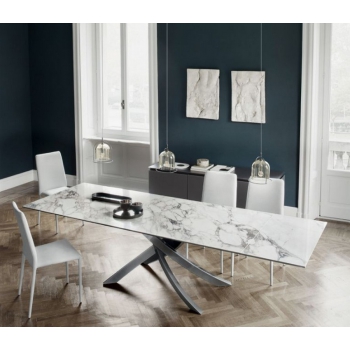 Chaise Malik Flex de Bontempi en éco-cuir, cuir ou tissu