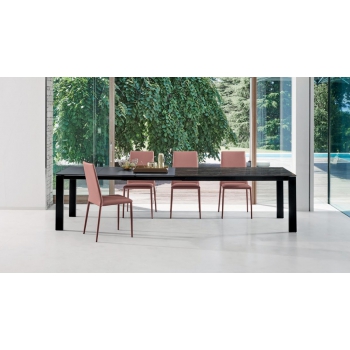 Chaise Malik Flex de Bontempi en éco-cuir, cuir ou tissu