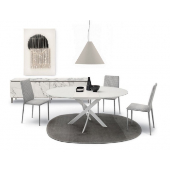 Chaise Malik Flex de Bontempi en éco-cuir, cuir ou tissu