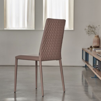 Chaise Malik Flex de Bontempi en éco-cuir, cuir ou tissu