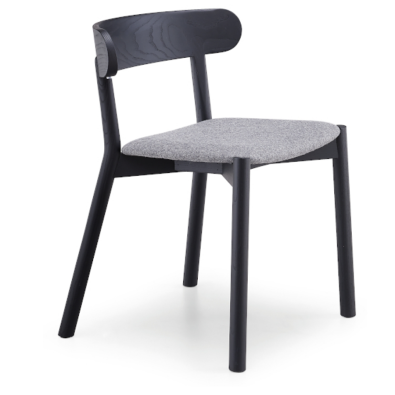 Chaise en bois Montera SL TS recouverte de tissu ou de cuir par Midj