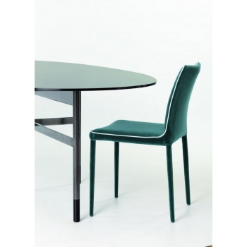 Chaise Nata de Bontempi en acier rembourré et rembourré