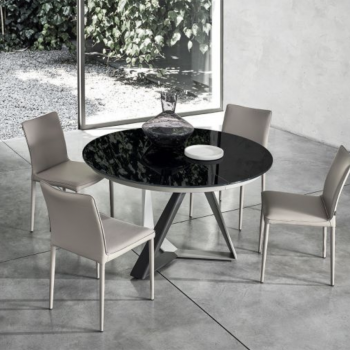 Chaise Nata de Bontempi en acier rembourré et rembourré