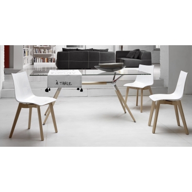 Chaise antichoc Scab Design Natural Zebra en bois et polycarbonate