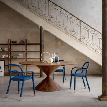 Chaise en métal Pippi S R_TS recouverte de tissu par Midj