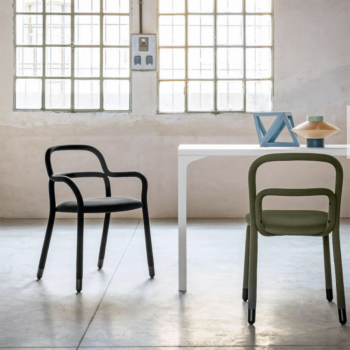 Chaise en métal Pippi S R_TS recouverte de tissu par Midj