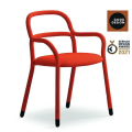 Chaise en métal Pippi S R_TS recouverte de tissu par Midj